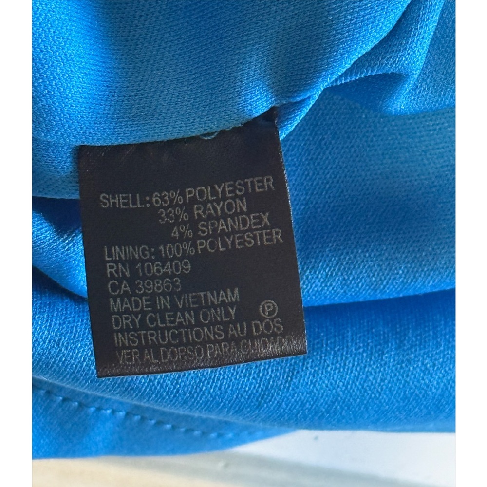 Tahari Arthur S. Levine Blue Cap Sleeve Fit & Flare Dress - Size 2 - Picture 5 of 11